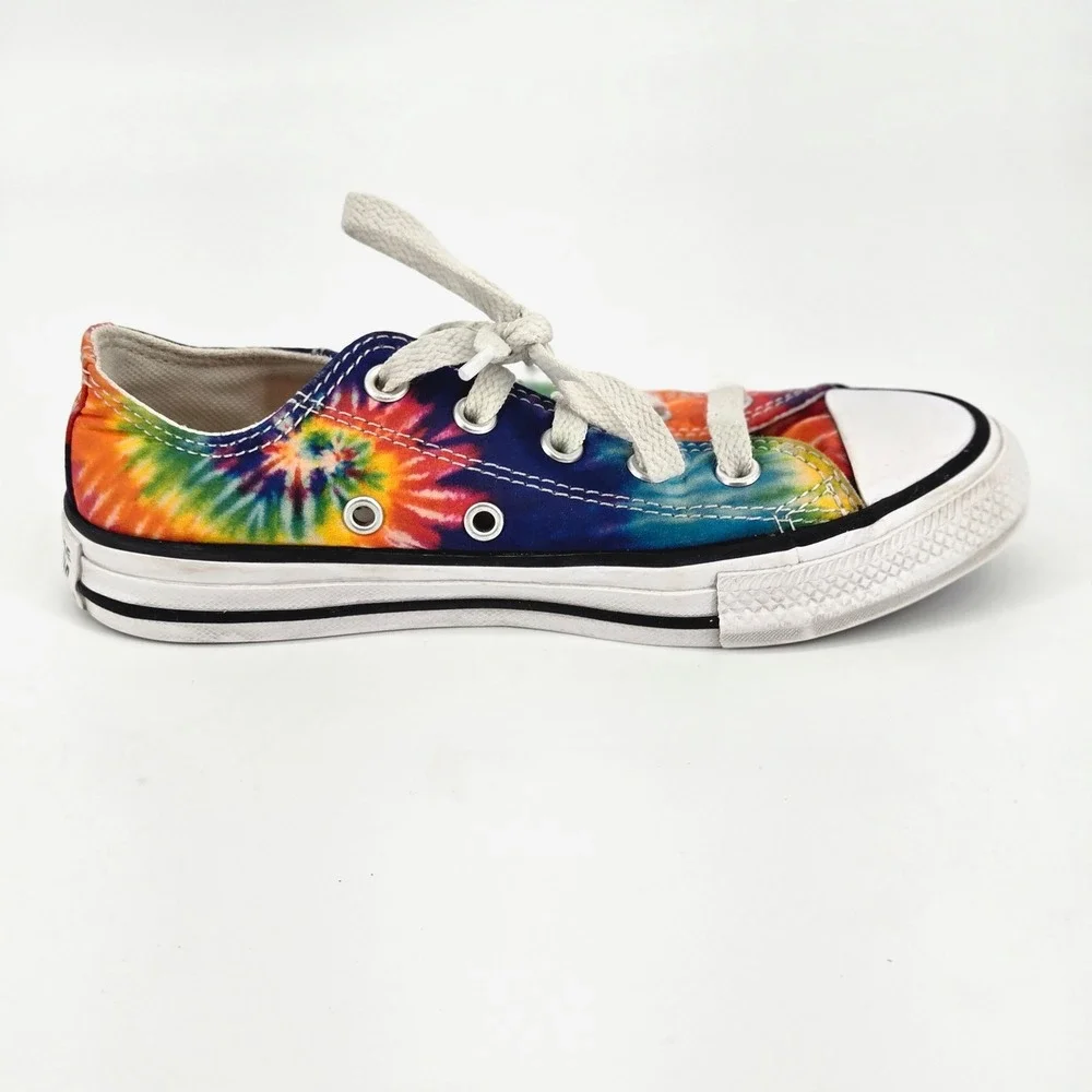 Converse Chuck Taylor All Star Low Tie Dye Rainbow Sneakers Shoes Youth Size 13